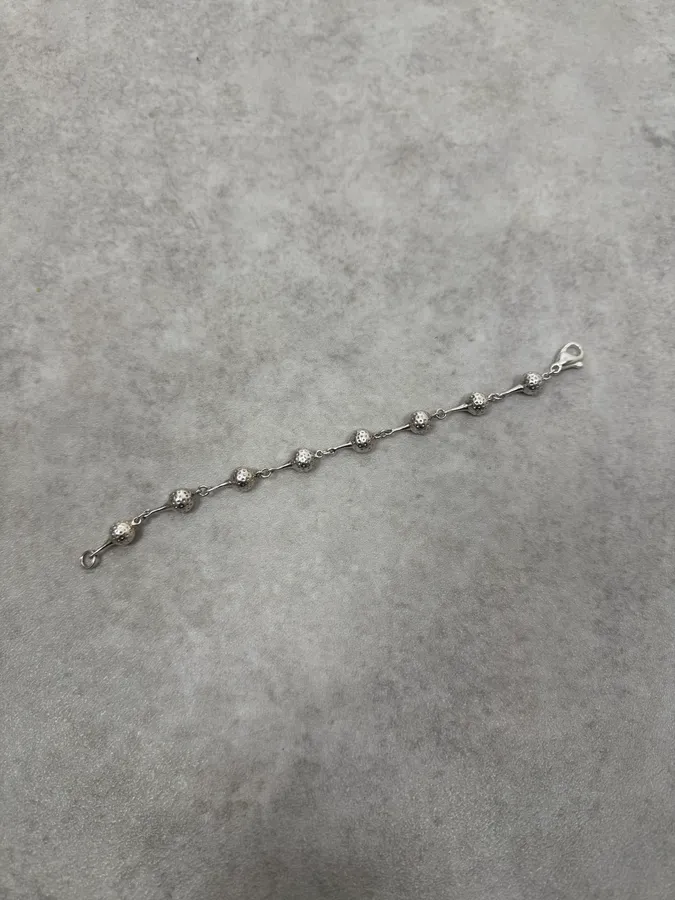 1980s Hermès Golf Ball Silver Bracelet - Image 5
