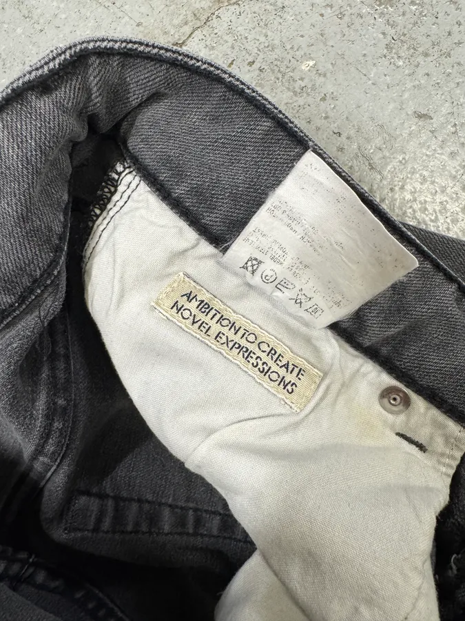 2000s Acne Studios Slim Grey Faded Denim Jeans - Image 6