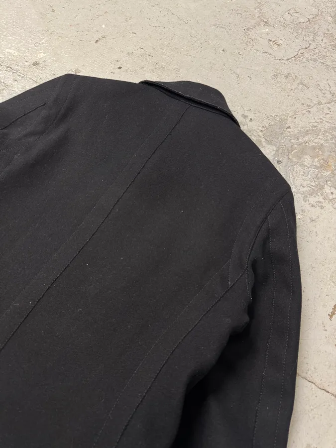 2000s Dolce & Gabbana Black Wool Asymmetrical Jacket - Image 6