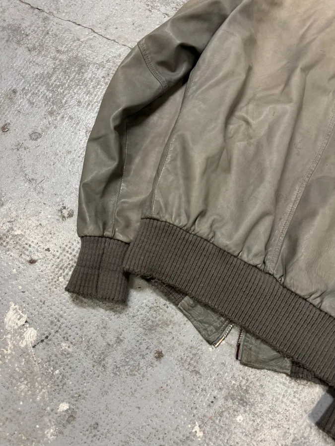 200s Giorgio Brato Raw Grey Leather Bomber Jacket - Image 6