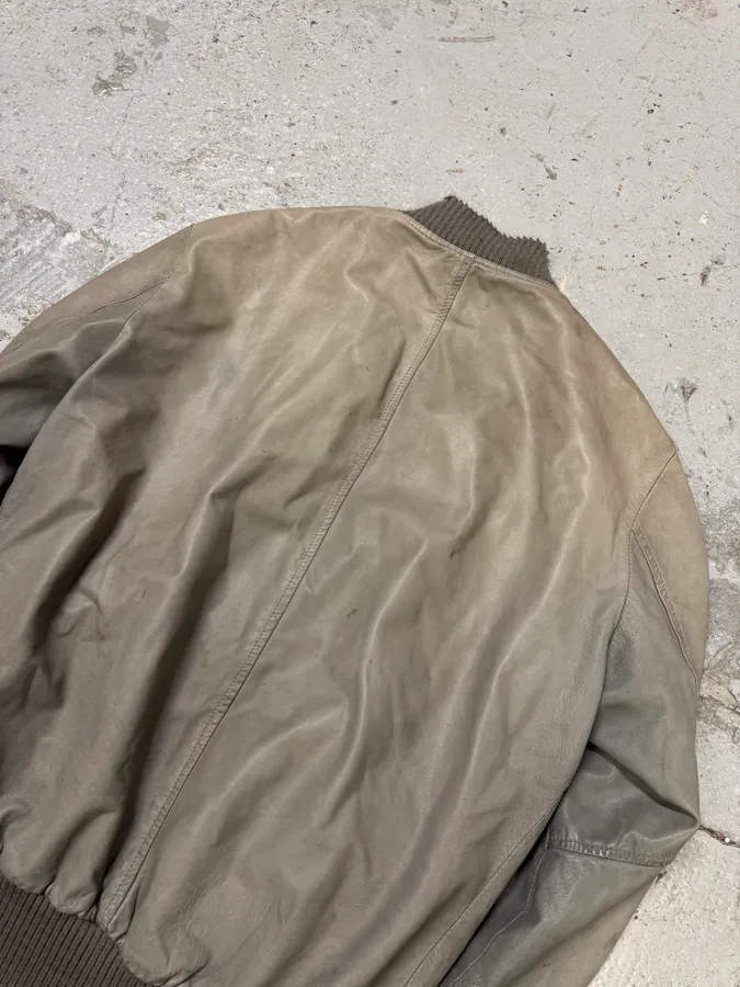 200s Giorgio Brato Raw Grey Leather Bomber Jacket - Image 7