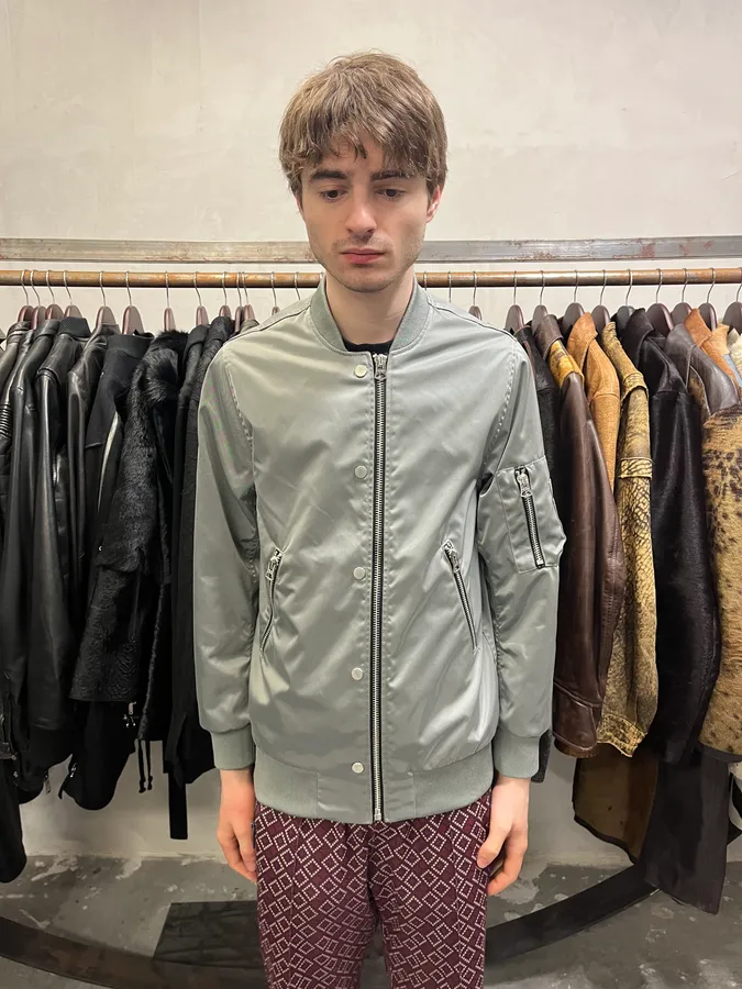 Acne Studios Nylon Pale Green Bomber Jacket - Image 4