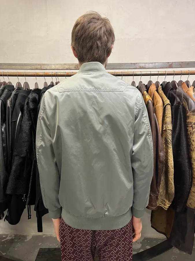 Acne Studios Nylon Pale Green Bomber Jacket - Image 5