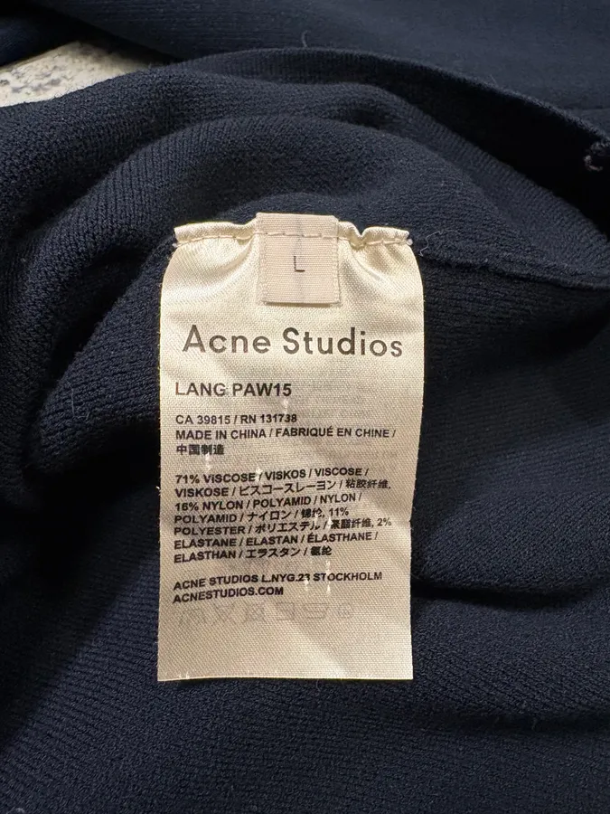 AW2015 Acne Studios Navy Wool Minimalist Sweater - Image 9
