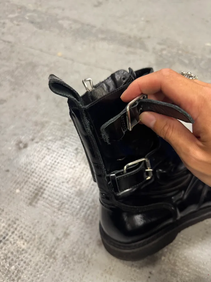 AW2015 Balmain H&M Black Ankle Leather Boots - Image 5