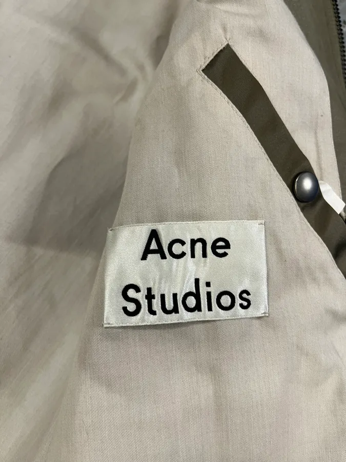 AW2016 Acne Studios Shiny Olive Nylon Light Bomber Jacket - Image 8