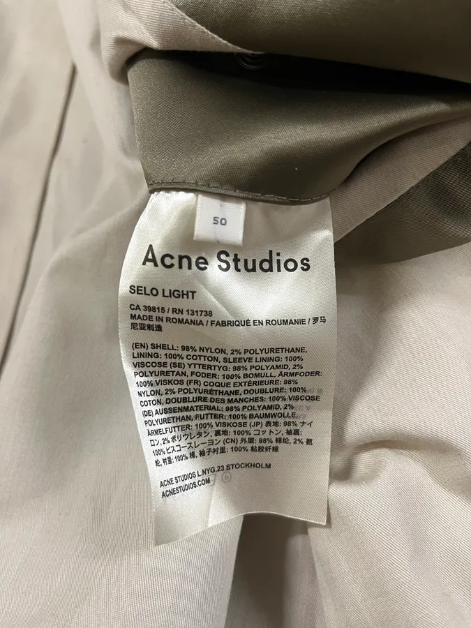 AW2016 Acne Studios Shiny Olive Nylon Light Bomber Jacket - Image 9