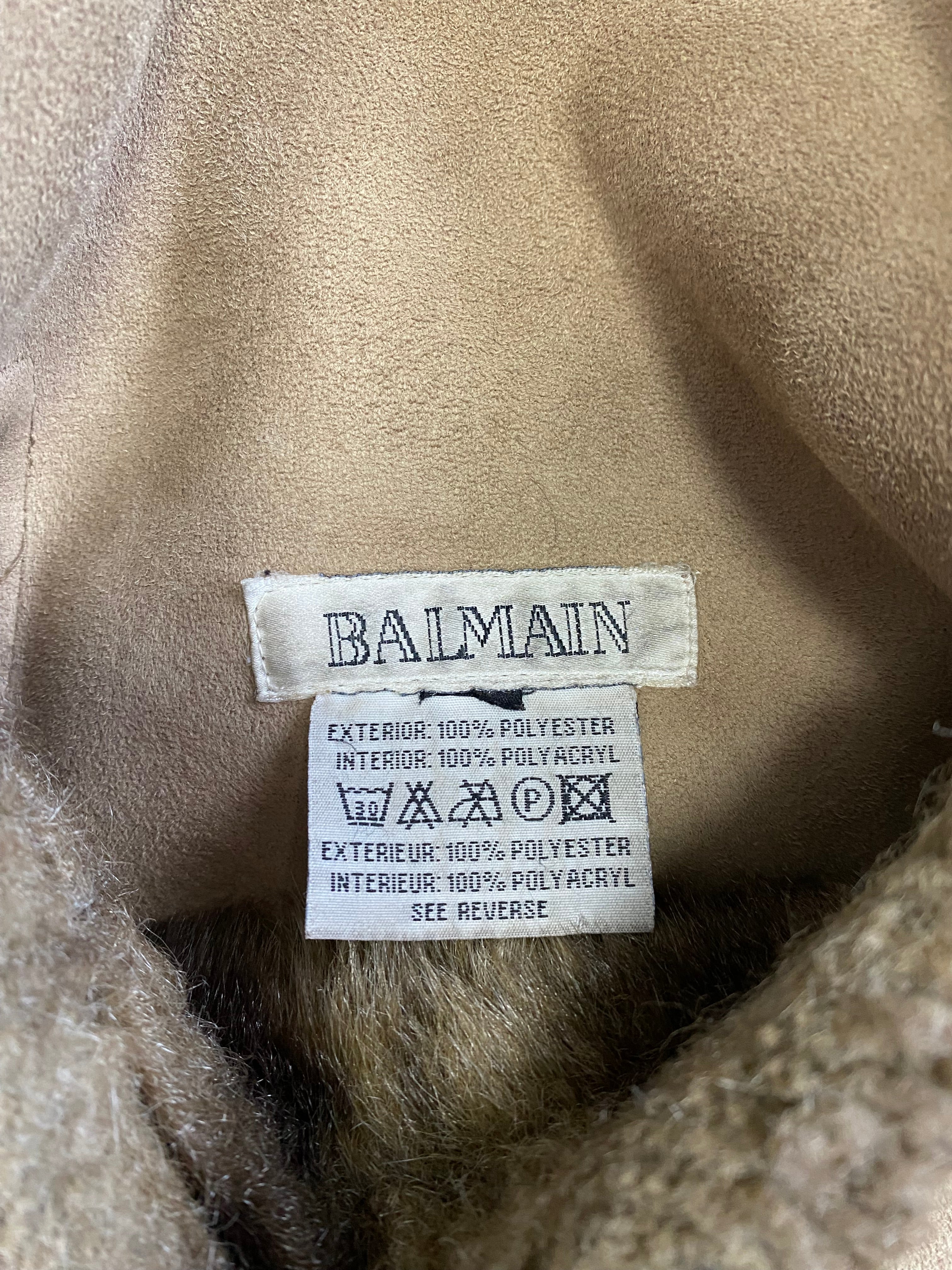 1990s Balmain Faux Fur Reversible Jacket (XL) - Image 5