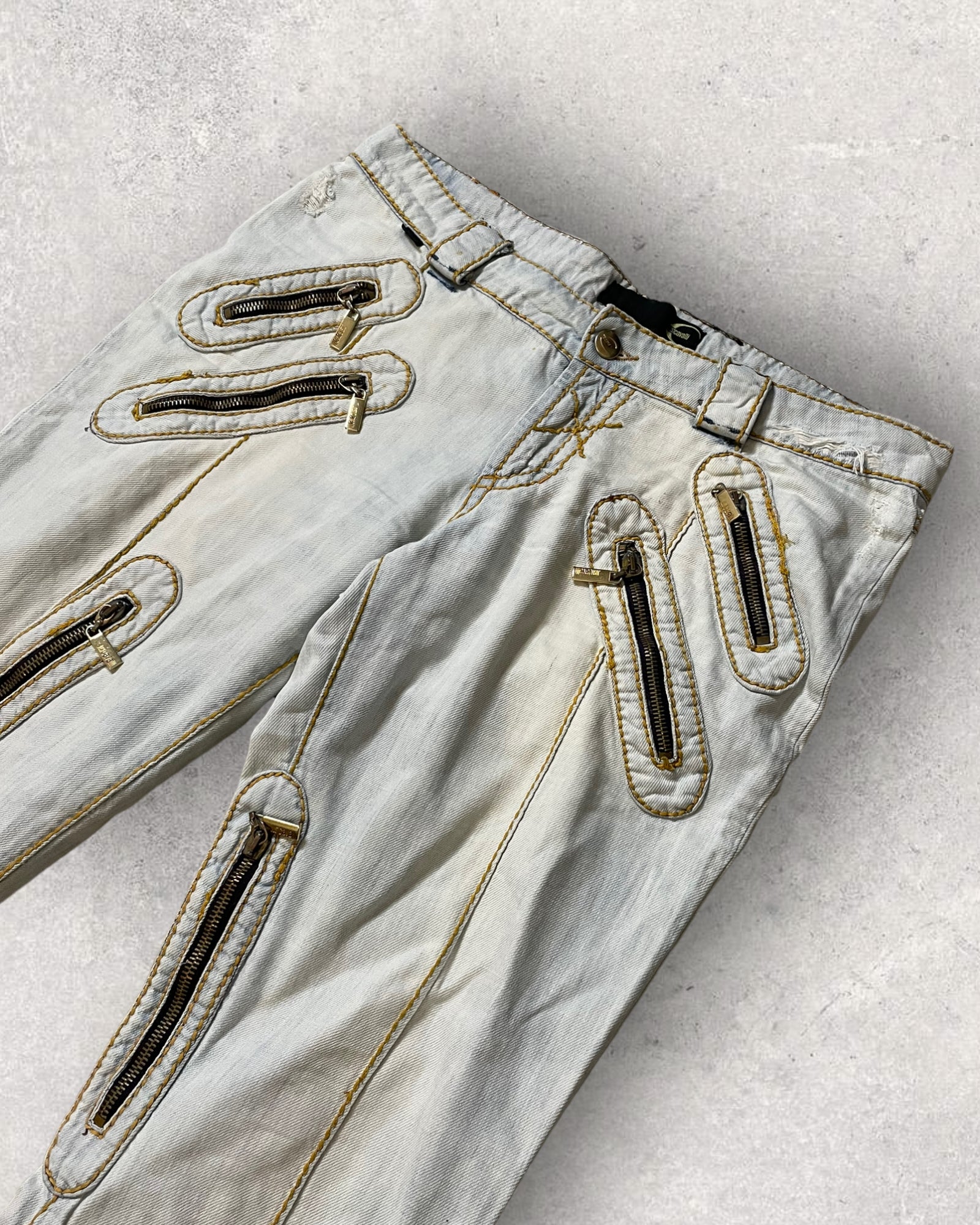 Just Cavalli Biker White Jeans - Image 3