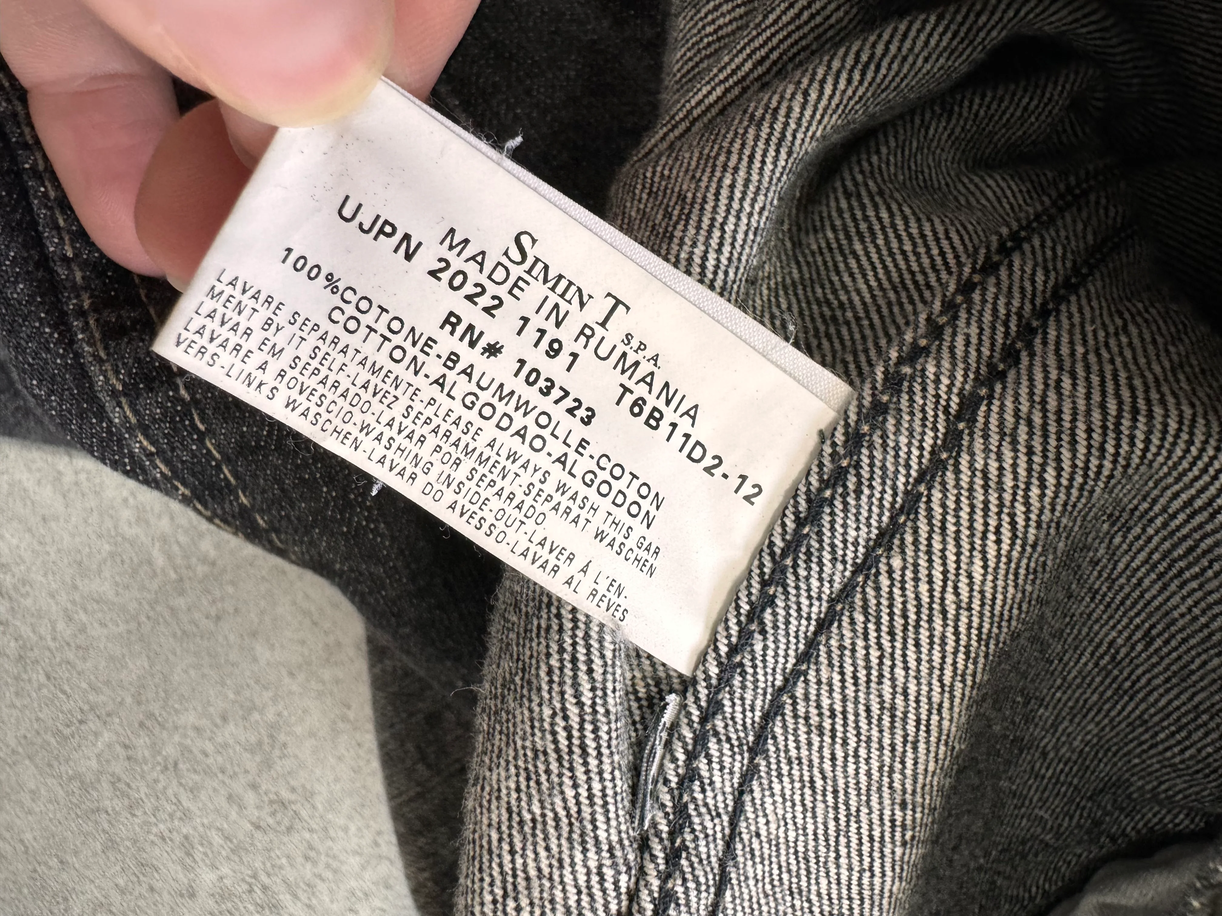 2000s Armani Bleached Denim Biker Jacket - Image 5
