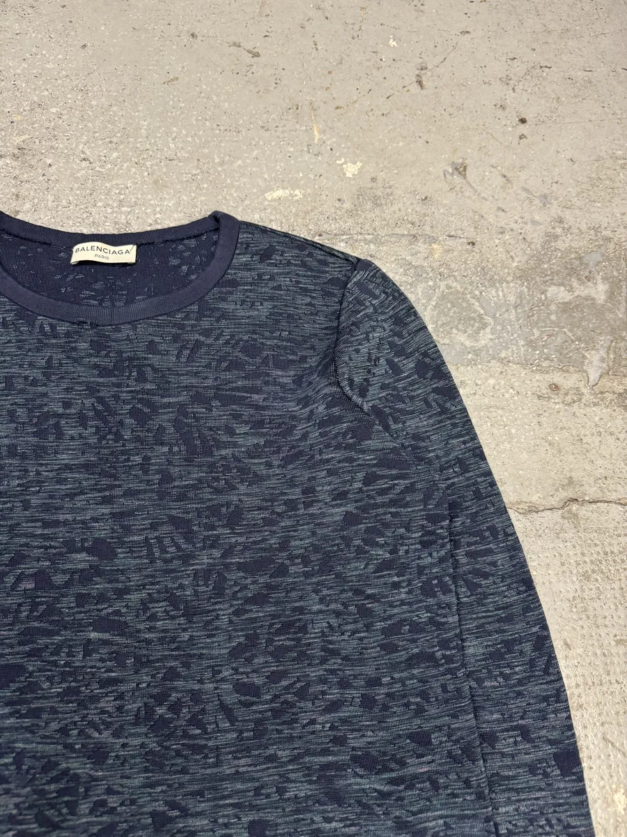 SS2013 Balenciaga Navy Textured Sweater by Nicolas Ghesquiere - Image 10