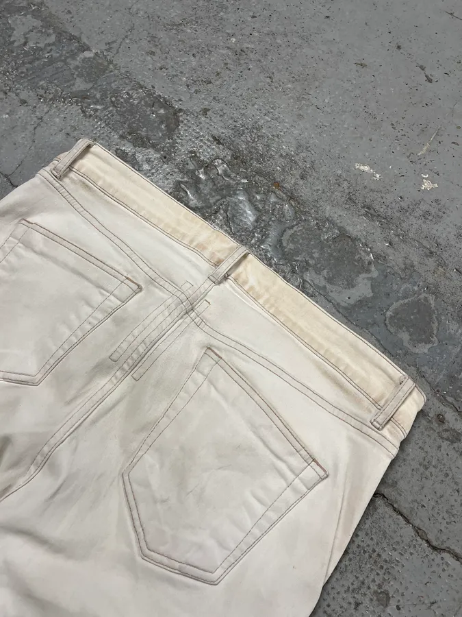 SS2020 Rick Owens White Avant-Garde Biker Slim Jeans - Image 10