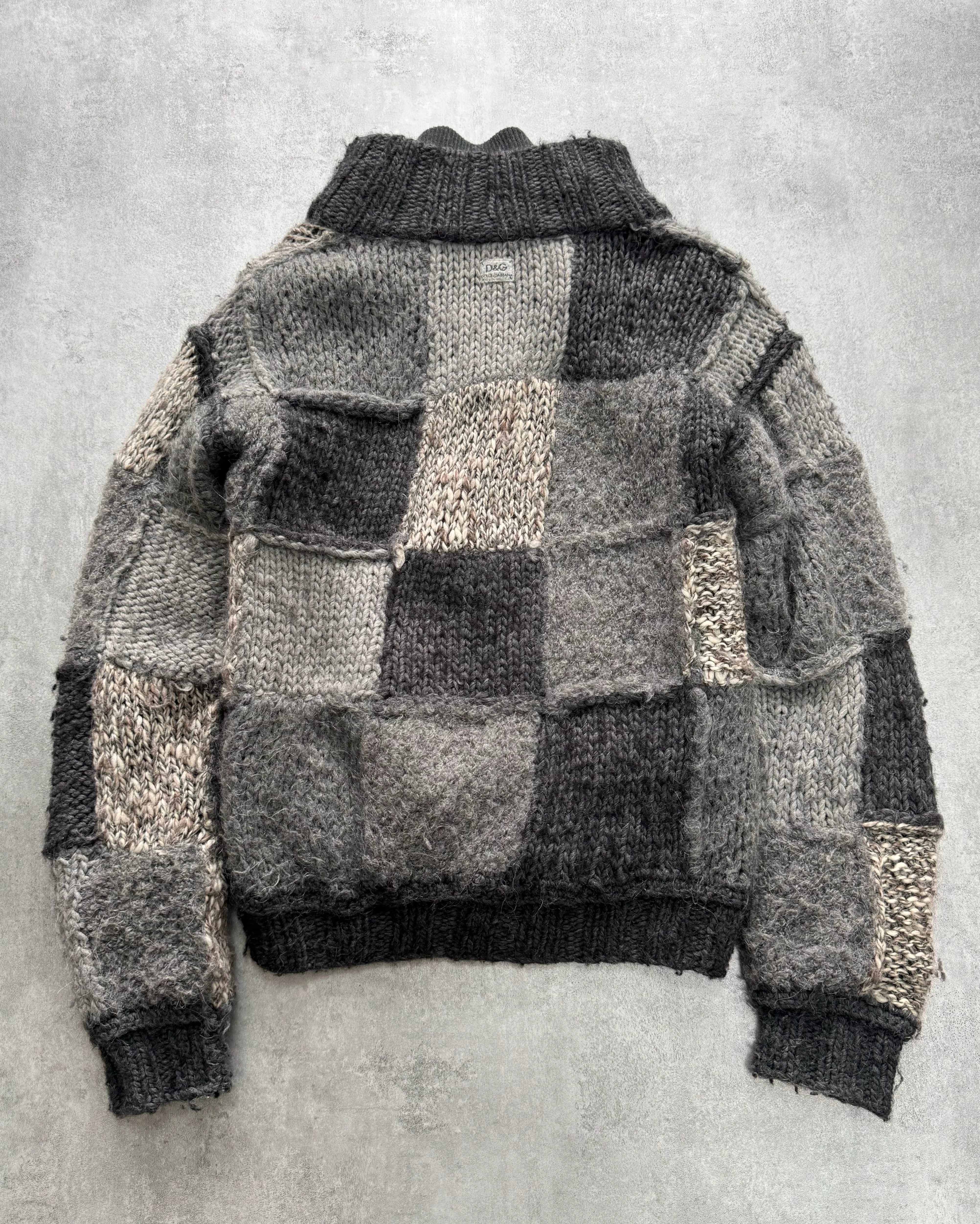 FW2008 Dolce & Gabbana Patched Wool Cardigan Jacket - Image 3